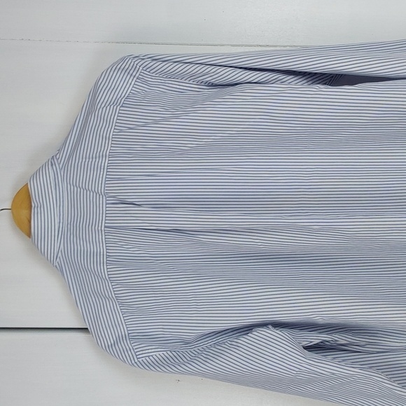 Lauren Ralph Lauren White Blue Pinstripe Button down Pocket Shirt Modern Sz.XL - Picture 8 of 9